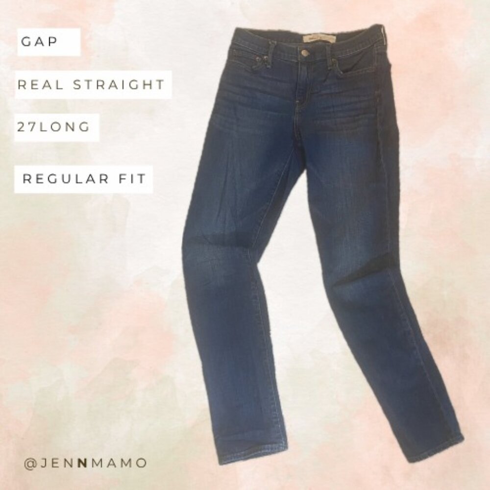 Women's Gap Real Straight Leg Jeans, 27L in Indigo